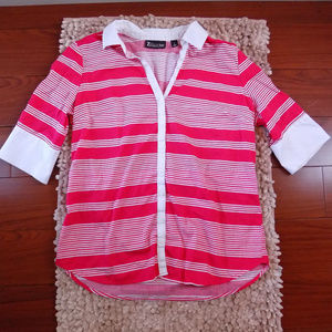 New York & Company Striped Polo